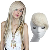 Sarla Platinum Blonde Side Bangs Clip In Hair Extensions Straight Synthetic Hair Bangs For Women