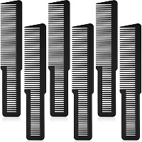 6 Pieces Professional Hair Cutting Styling And Clipper Combs For Barbers And Stylists Black