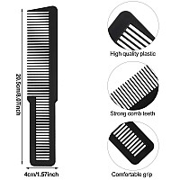 6 Pieces Professional Hair Cutting Styling And Clipper Combs For Barbers And Stylists Black