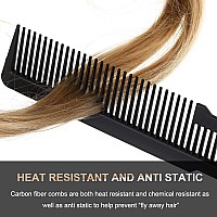 6 Pieces Professional Hair Cutting Styling And Clipper Combs For Barbers And Stylists Black