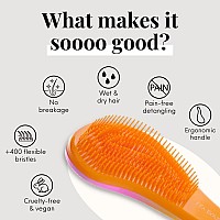 Detangling Brush. Detangler Hairbrush for Curly, Thick, Natural, Straight, Fine, Wet or Dry Hair for Women, Kids and Toddlers by Lily England (Pink / Orange)