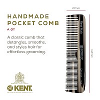 Kent Ot 45 Inch Small Graphite Double Tooth Hair Pocket Comb Finewide Tooth Comb For Grooming Styling Hair Beard And Mustach