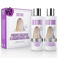 Purple Shampoo & conditioner For Blonde Hair Duo Set Removes Brassy Yellow Tones For Blonde, Platinum, Ash, Silver & grays Moisturizes Dry & Damaged Hair Paraben & Sulfate Free, cruelty Free & Vegan