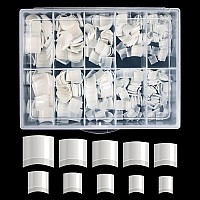 Short Nail Tips Buqikma 500Pcs French Short Style Nail Tip Natural Acrylic Nail Tips 10 Sizes False Nails For Nail Salon Natu