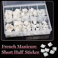 Short Nail Tips Buqikma 500Pcs French Short Style Nail Tip Natural Acrylic Nail Tips 10 Sizes False Nails For Nail Salon Natu