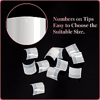 Short Nail Tips Buqikma 500Pcs French Short Style Nail Tip Natural Acrylic Nail Tips 10 Sizes False Nails For Nail Salon Natu