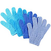 Slick- Exfoliating Gloves, 4 Pcs, Skin Exfoliator for Body, Shower Gloves, Scrub Gloves Exfoliating, Exfoliating Body Scrub Gloves, Loofah Glove, Exfoliation Mitt, Bath Gloves