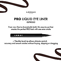 Lorac Pro Liquid Eyeliner Espresso Brown Precision Brush Tip Water Resistant Long Lasting Smudge Resistant