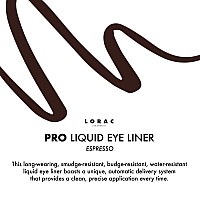 Lorac Pro Liquid Eyeliner Espresso Brown Precision Brush Tip Water Resistant Long Lasting Smudge Resistant