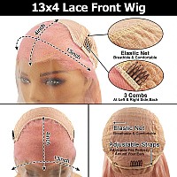 Silky Straight Pink Bob Wigs Brazilian Human Hair Hd Transparent 13X4 Lace Front Wigs Virgin Hair 180 Density Pre Plucked With