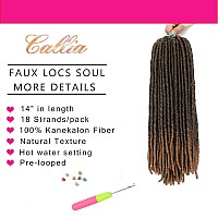 6 Packslot Dreadlocks Crochet Braids Soft Faux Locs Crochet Hair Synthetic Braiding Hair Bomba Dreadlocks Faux Locs Soul 14Inch