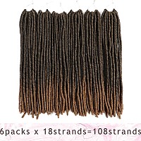 6 Packslot Dreadlocks Crochet Braids Soft Faux Locs Crochet Hair Synthetic Braiding Hair Bomba Dreadlocks Faux Locs Soul 14Inch