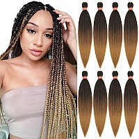 Ombre Prestretched Braiding Hair Silky Braid Hair Extensions Crochet Twist Hair Braids Yaki Texture Braiding Hair Pre Stretc