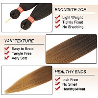 Ombre Prestretched Braiding Hair Silky Braid Hair Extensions Crochet Twist Hair Braids Yaki Texture Braiding Hair Pre Stretc