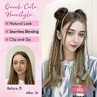 Reecho Space Bun Hair Pieces 2 Pcs Mini Claw Clip In Messy Cat Ears Fake Hair Bun Extensions Hb001 Wig Accessory Updo Hairpie