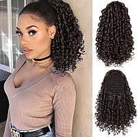 Aisi Beauty Curly Ponytail Extension Drawstring Ponytails For Black Women Synthetic Curly Drawstring Ponytail With 2 Clips On Po