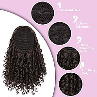 Aisi Beauty Curly Ponytail Extension Drawstring Ponytails For Black Women Synthetic Curly Drawstring Ponytail With 2 Clips On Po