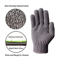 Mig4U Shower Exfoliating Scrub Gloves Medium To Heavy Bathing Gloves Body Wash Dead Skin Removal Deep Cleansing Sponge Loofah Fo