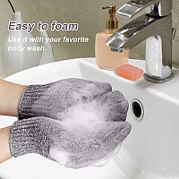 Mig4U Shower Exfoliating Scrub Gloves Medium To Heavy Bathing Gloves Body Wash Dead Skin Removal Deep Cleansing Sponge Loofah Fo