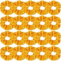 Didder 20 Pcs Hair Scrunchies Solid color Soft Scrunchies Hair Ties Yellow Velvet Scrunchy Elastics Bobbles Ropes Scrunchie Hair Bands for Women Girls