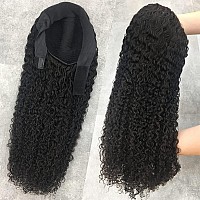 Eooma Curly Headband Wig Human Hair Wigs For Black Women 26 Inch Briazilian Scarf Wig No Gel Glueless Remy Curly None Lace Front