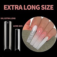 Una Gella Tapered Square Nail Tips Xxl 216 Pcs No C Curve Nail Tips Extra Long Straight Nails Half Fake No Trace For Acrylic Tip