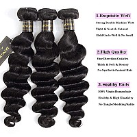 Dong H Hair Loose Deep Wave Bundles 100 Unprocessed Peruvian Virgin Human Hair Bundles Loose Wave Bundles Wet And Wavy 3 Bundle