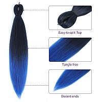 Rosdina Prestretched Braiding Hair 28 Inch 8 Packs Ombre Blue Long Braiding Hair For Twist Or Box Braids Yaki Texture Hot Wa