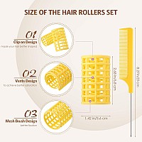 Syhood Hair Roller 12 Pieces Large Size Plastic Hair Rollers With Steel Pintail Comb For Short Hair Long Hair Hairdressing Styl