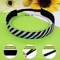 Frog Sac 6 Black And White Headbands For Girls Adjustable Elastic Nonslip Headband Pack For Women Grosgrain Fashion Sport Head