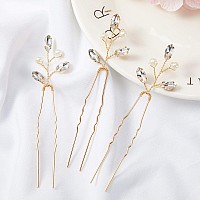 6 Pieces Pearl Crystal Bridal Hair Pins Rhinestone Flower Wedding Hair Piece Vintage Hair Accessory Party Hair Pins For Bride B