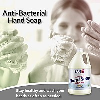 Sanit Silky Clean Antibacterial Liquid Gel Hand Soap Refill Advanced Formula With Coconut Oil And Aloe Vera Allnatural Mois