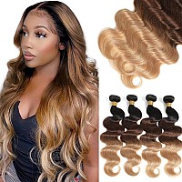 Kapelli Hair 10A Ombre Human Hair Bundles Ombre Brazilian Hair Body Wave T1B42720 22 24 26 Ombre Brazilian Human Hair Virgi