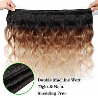 Kapelli Hair 10A Ombre Human Hair Bundles Ombre Brazilian Hair Body Wave T1B42720 22 24 26 Ombre Brazilian Human Hair Virgi