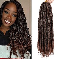 Pretwisted Passion Twist Hair 18 Inch Pre Looped Passion Twist Crochet Hair For Women 6 Packs Afro Kinky Spring Twist Synthetic