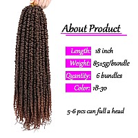 Pretwisted Passion Twist Hair 18 Inch Pre Looped Passion Twist Crochet Hair For Women 6 Packs Afro Kinky Spring Twist Synthetic