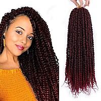 Violet 6 Packs Pretwisted Passion Twist Crochet Hair Burgundy Prelooped Passion Twists Crochet Braids Synthetic Braiding Hair E