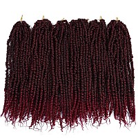 Violet 6 Packs Pretwisted Passion Twist Crochet Hair Burgundy Prelooped Passion Twists Crochet Braids Synthetic Braiding Hair E