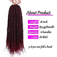 Violet 6 Packs Pretwisted Passion Twist Crochet Hair Burgundy Prelooped Passion Twists Crochet Braids Synthetic Braiding Hair E