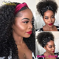 Nadula Hair 10A Afro Malaysian Kinky Curly Human Hair Half Wig Wear With Or Without Headband For Women 100 Virgin Human Hair H