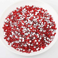 beadsland Flat Back Crystal Rhinestones Round Gems for Nail Art and Craft Glue Fix, Light Siam (2.9-3.0mm) SS12/1440pcs