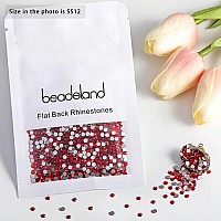 beadsland Flat Back Crystal Rhinestones Round Gems for Nail Art and Craft Glue Fix, Light Siam (2.9-3.0mm) SS12/1440pcs