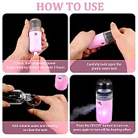 Honoson 2 Pieces Nano Facial Mister 30 Ml Mini Face Humidifier Portable Facial Sprayer Usb Rechargeable Handy Skin Care Machine