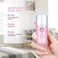 Honoson 2 Pieces Nano Facial Mister 30 Ml Mini Face Humidifier Portable Facial Sprayer Usb Rechargeable Handy Skin Care Machine