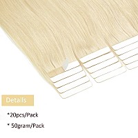 Loxxy Tape In Hair Extensions Invisible Skin Weft Tape In Remy Human Hair Double Sided Real Virgin Natural Straight 60A Platium