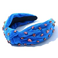 Fedans Women Knotted Jeweled Headband Embellished Top Hairband Ladies Twist Bohemian Hair Accessories For Girls