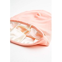 Grace Eleyae Ge Womens Adjustable Satin Lined Sleep Cap Slap Hair Care Beanie Hat Coral