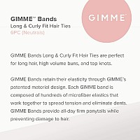 Gimme Beauty - Long & Curly Fit Hair Ties - Neutral - Damage Free Hair Ties - Seamless Microfiber Elastics - Long & Curly Hair Accessories - No Snagging, Dents, or Breakage (6 Count)