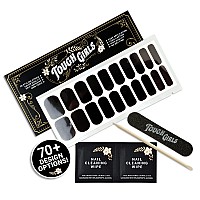 Tough Girls 20 Exquisite Gel Nail Polish Strips Wapplication Accessories No Uvled Lamp Required Black