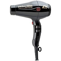 Parlux 3800 Eco Friendly Ionic and Ceramic Black Hair Dryer and M Hair Designs Hot Blow Attachment Black (Bundle 2 Items)